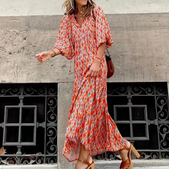 Bohemian purple Maxi Dress - Picture 4 of 11